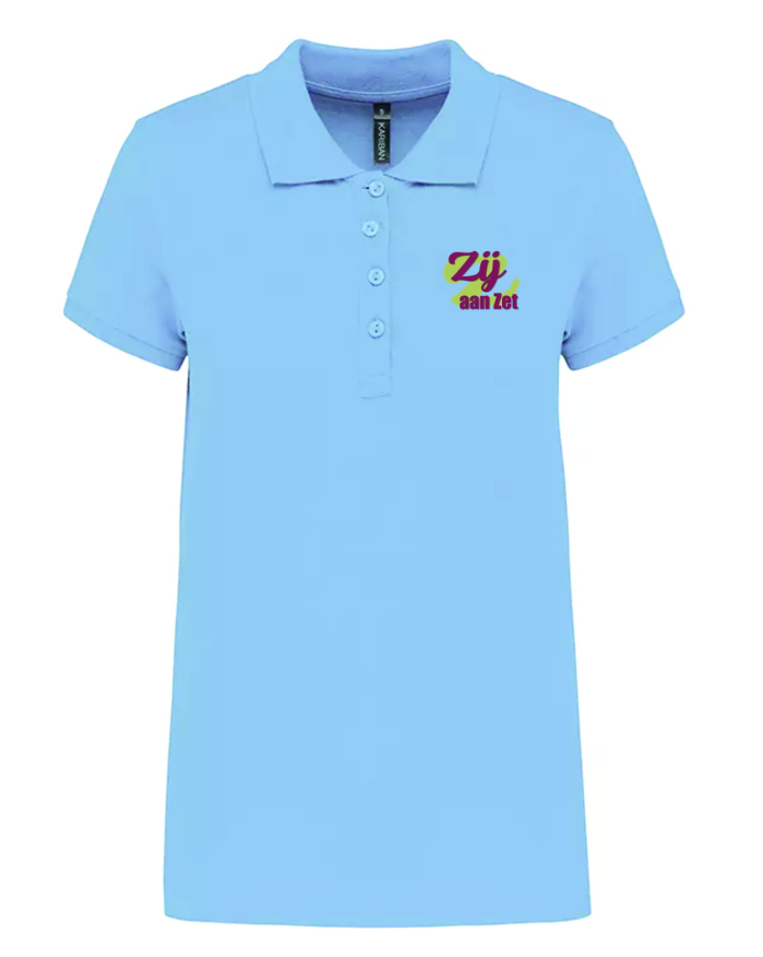 Poloshirt met ZaZ logo op voor- en achterkant